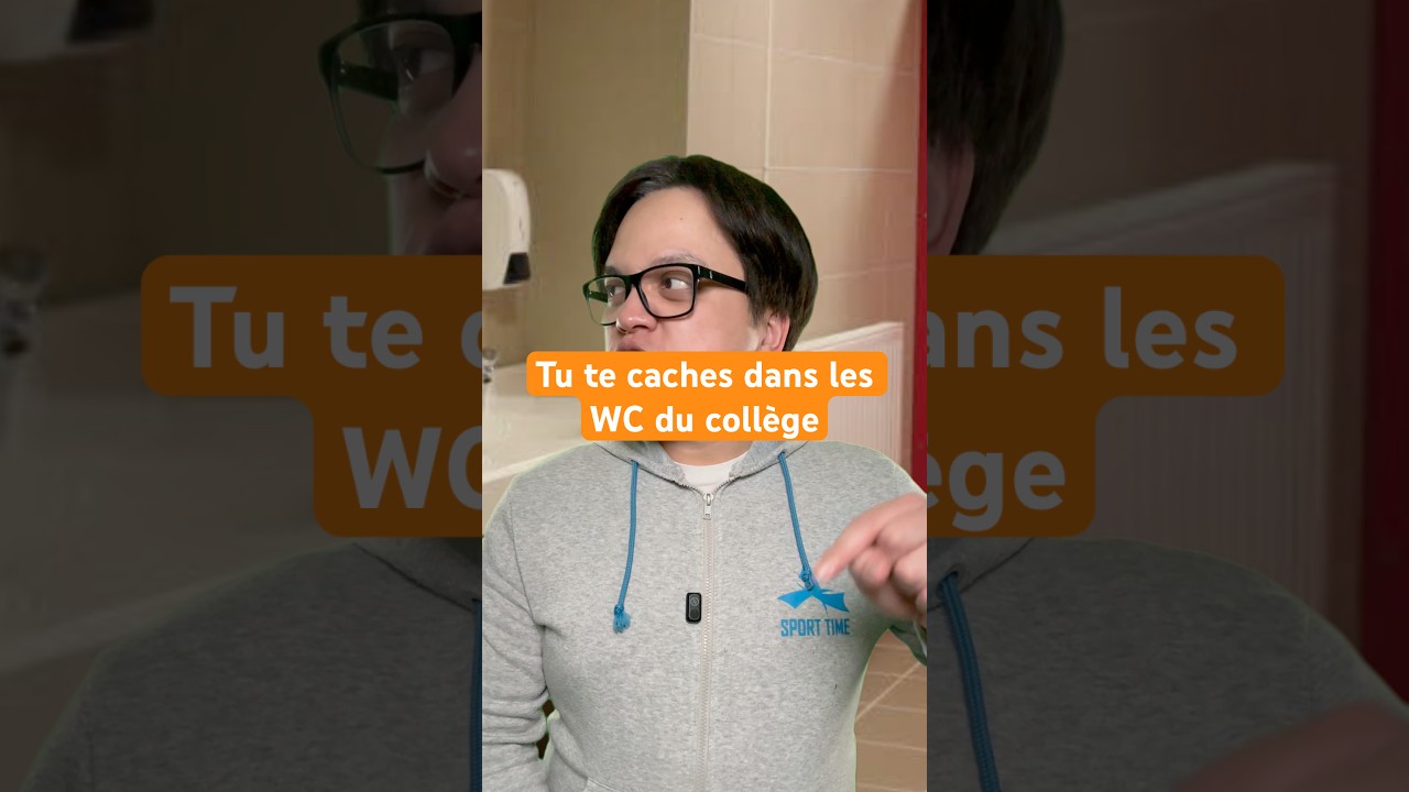 Tu te caches dans les WC du collège … #humour #sketch #shortvideo #surveillant #école