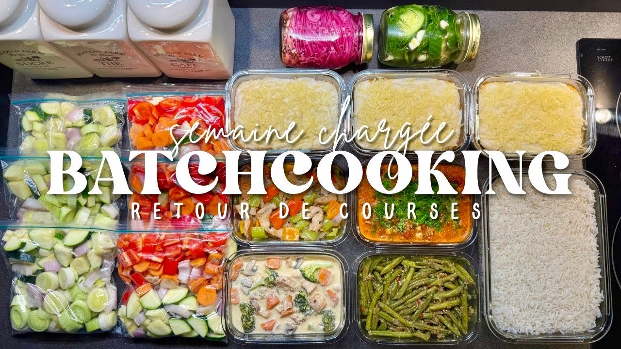 BATCHCOOKING : 6 JOURS DE REPAS POUR UNE SEMAINE CHARGÉE | Retour de courses • Meal prep 🥘🥗