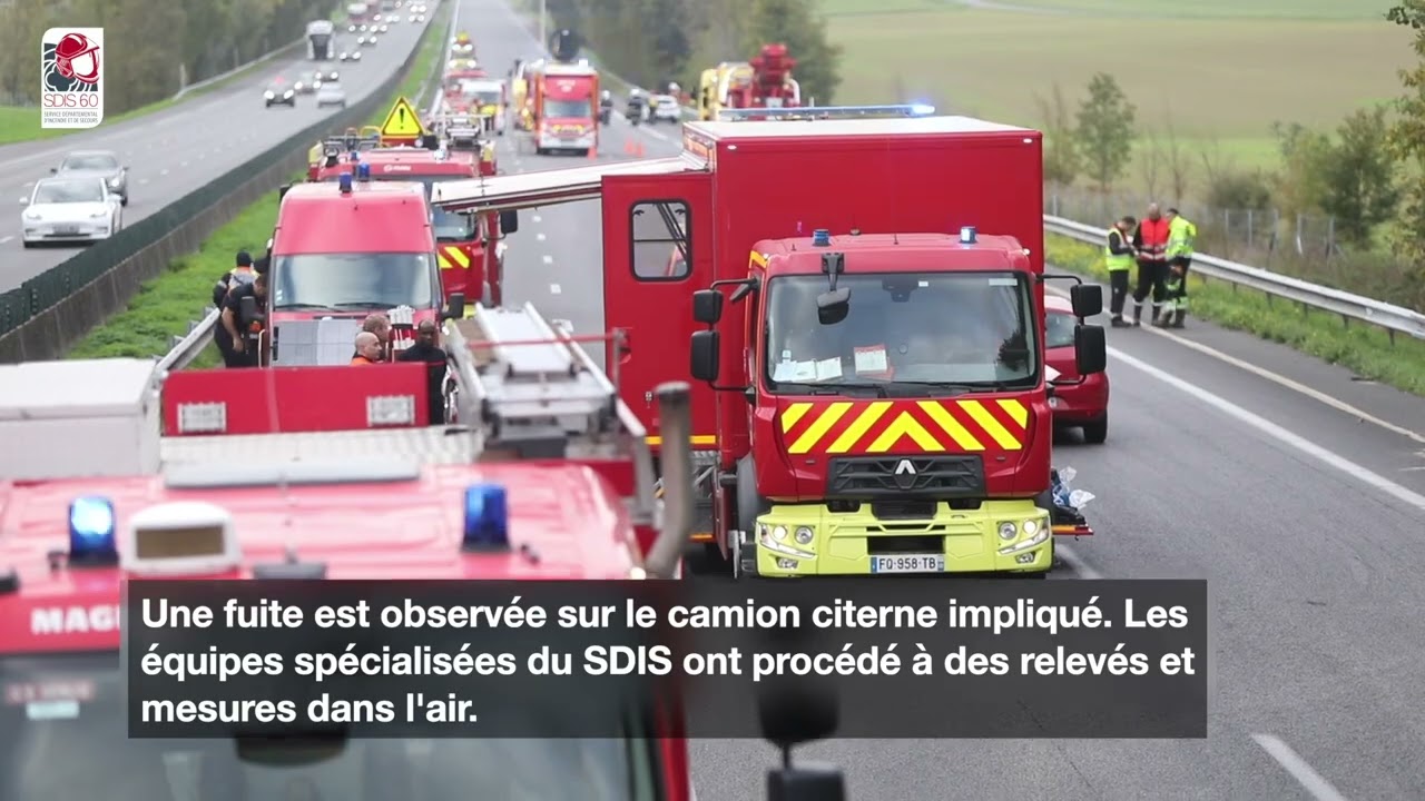 #Intervention 💥Accident entre deux poids lourds sur l’A1