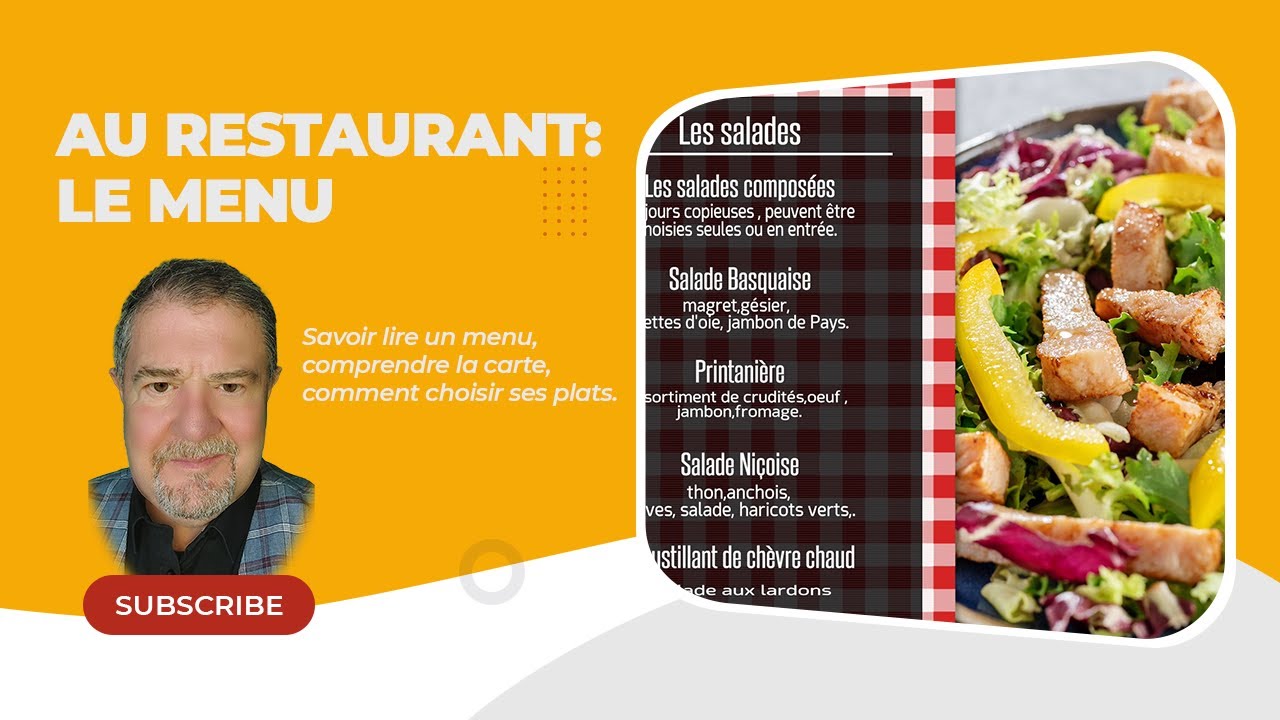 Restaurant: lire un menu / Read a menu