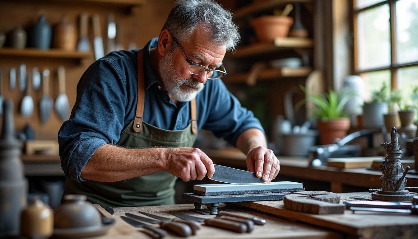 découvrez l'univers de frédéric calviac, affûteur passionné, qui redonne tranchant et précision aux outils avec savoir-faire et minutie.
