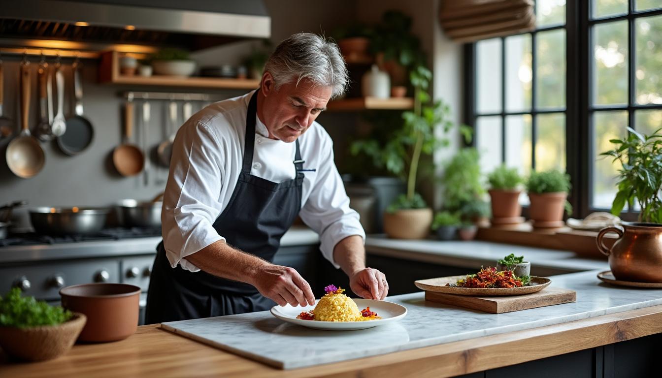 découvrez le parcours exceptionnel de marc meurin, chef étoilé, et célébrez avec lui 50 ans d'excellence culinaire alliant passion, créativité et savoir-faire raffiné.