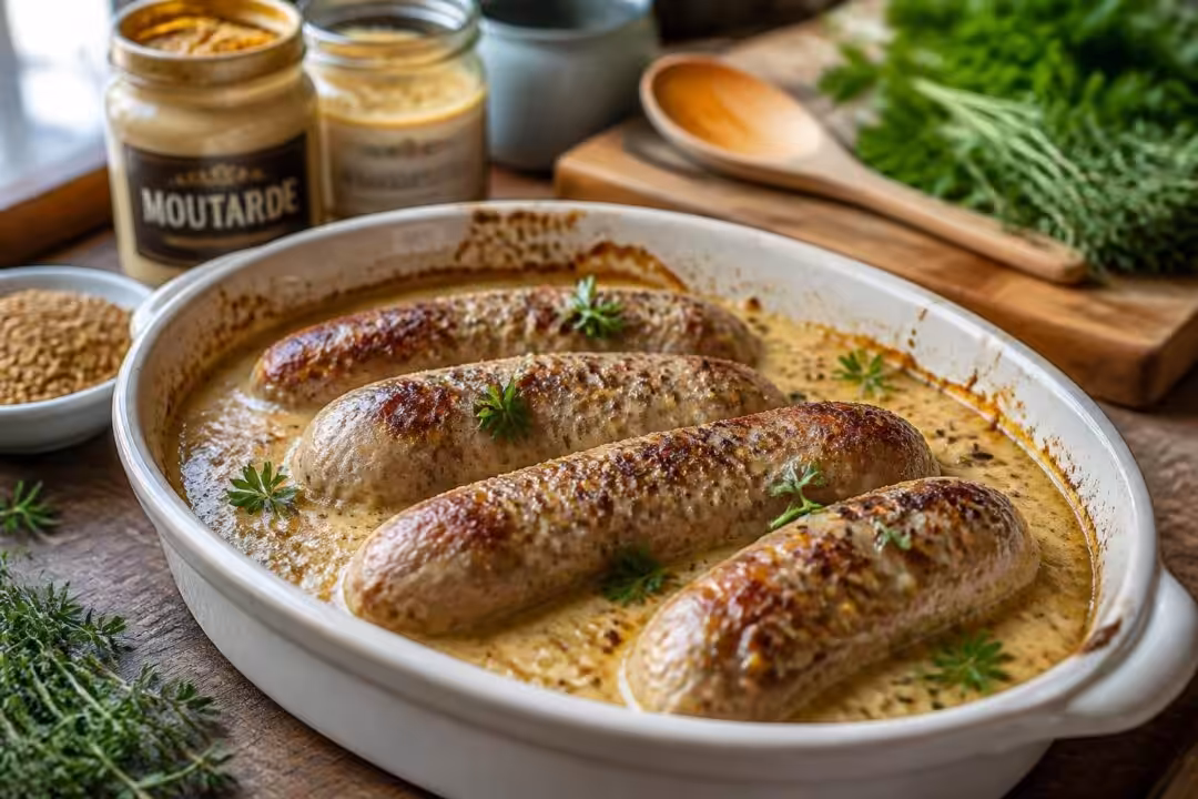 découvrez la recette facile des andouillettes au four à la moutarde, parfaite pour un repas savoureux et rapide à préparer.