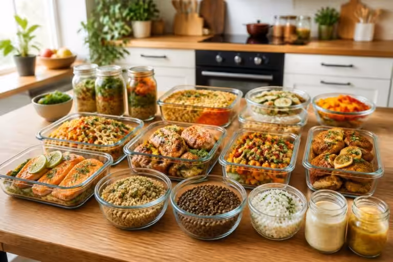 découvrez un menu de batch cooking simple et équilibré pour préparer une semaine de repas savoureux en famille, gagnant du temps et favorisant une alimentation saine.